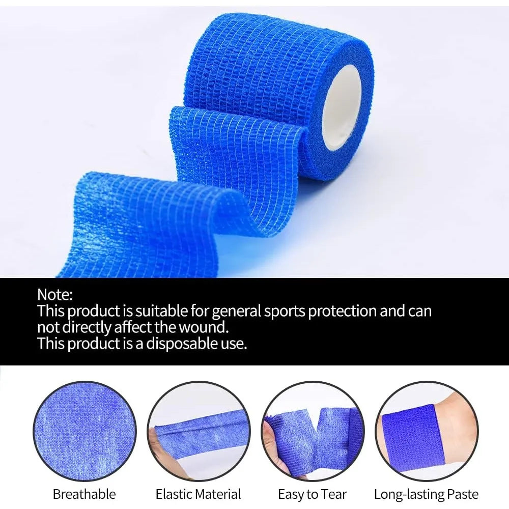 10/12-Pack Colorful Self-Adhesive Elastic Cohesive Bandage Wrap 5 cm x 4.8 m (1.96 in x 189 in) for Knee, Finger, Ankle, Palm & Pet Care