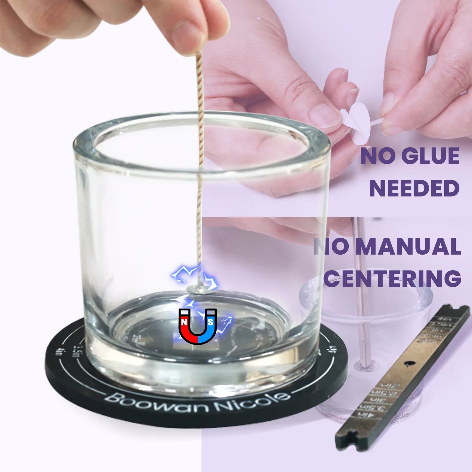 Magnetic Candle Wick Centering Tool – Quick Magnetic Wick Holder for Candle Making