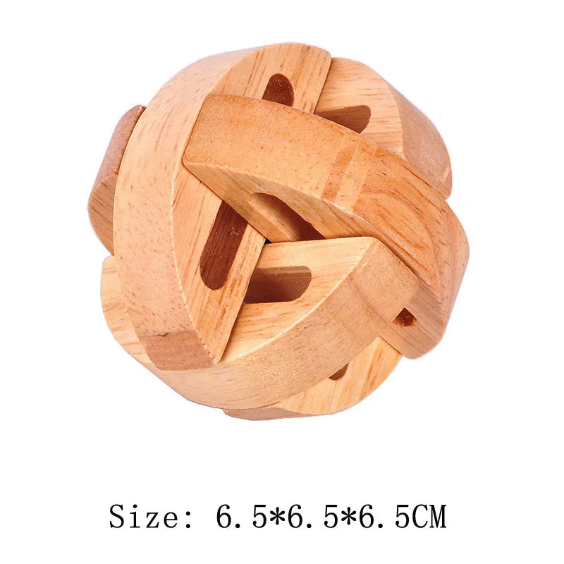 Wooden Lu Ban Brain Teaser 3D Puzzle – Educational Logic Game for Kids & Adults