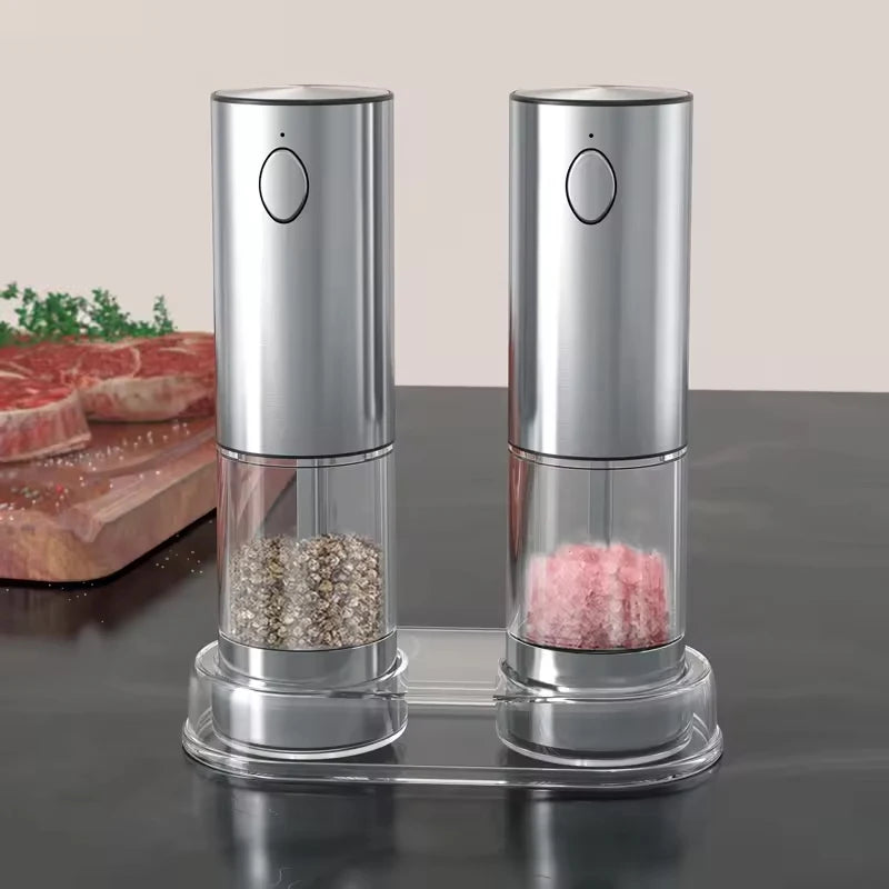 Automatic USB Rechargeable Salt & Pepper Grinder – Adjustable Ceramic Spice Mill (1 or 2-Pack)