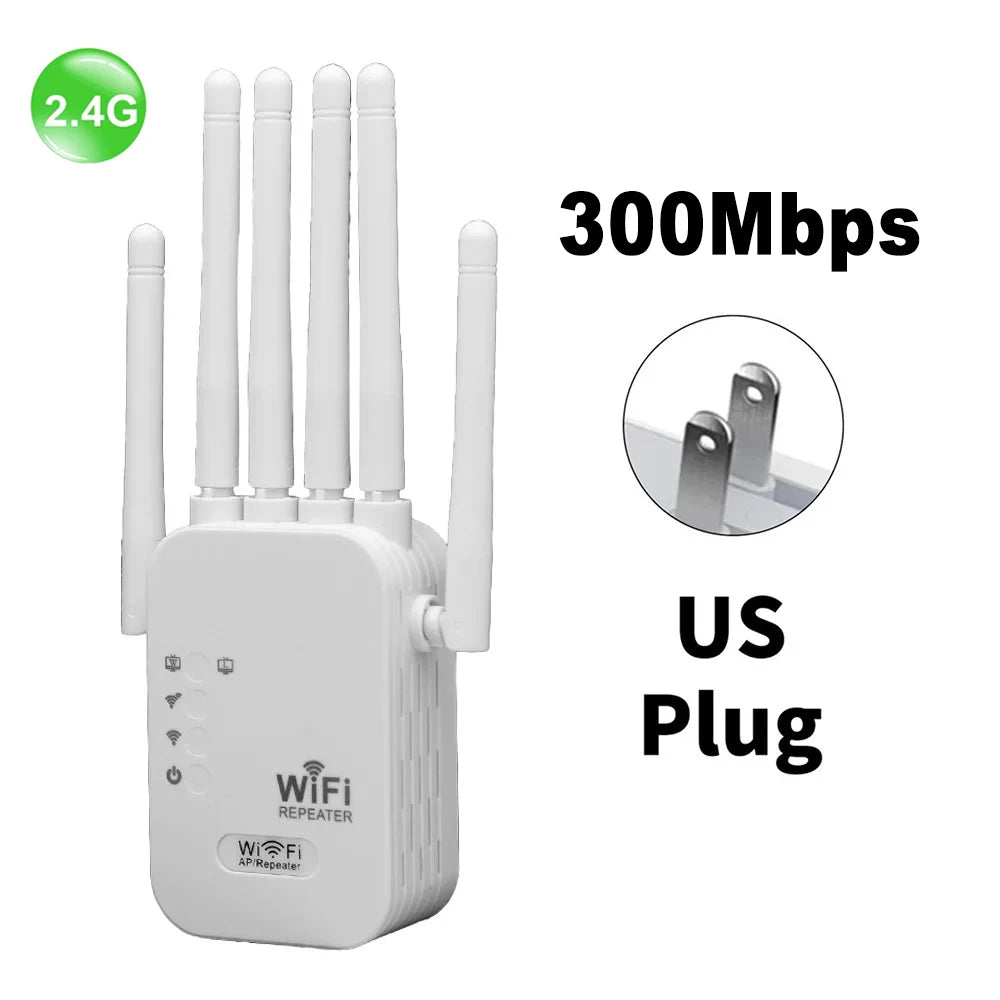 AC1200 Dual-Band WiFi Range Extender 1200Mbps (5GHz 867Mbps + 2.4GHz 300Mbps) 6 High-Gain Antennas Wireless Repeater & Signal Booster