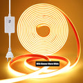 220V COB LED Strip Light 288 LEDs/m IP67 Dimmable with EU Plug & Switch - Flexible Adhesive Tape