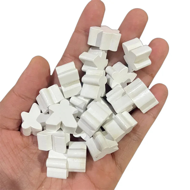 100 Wooden Meeples 16mm (0.63 in) 14-Color Board Game Pawns Replacement Set