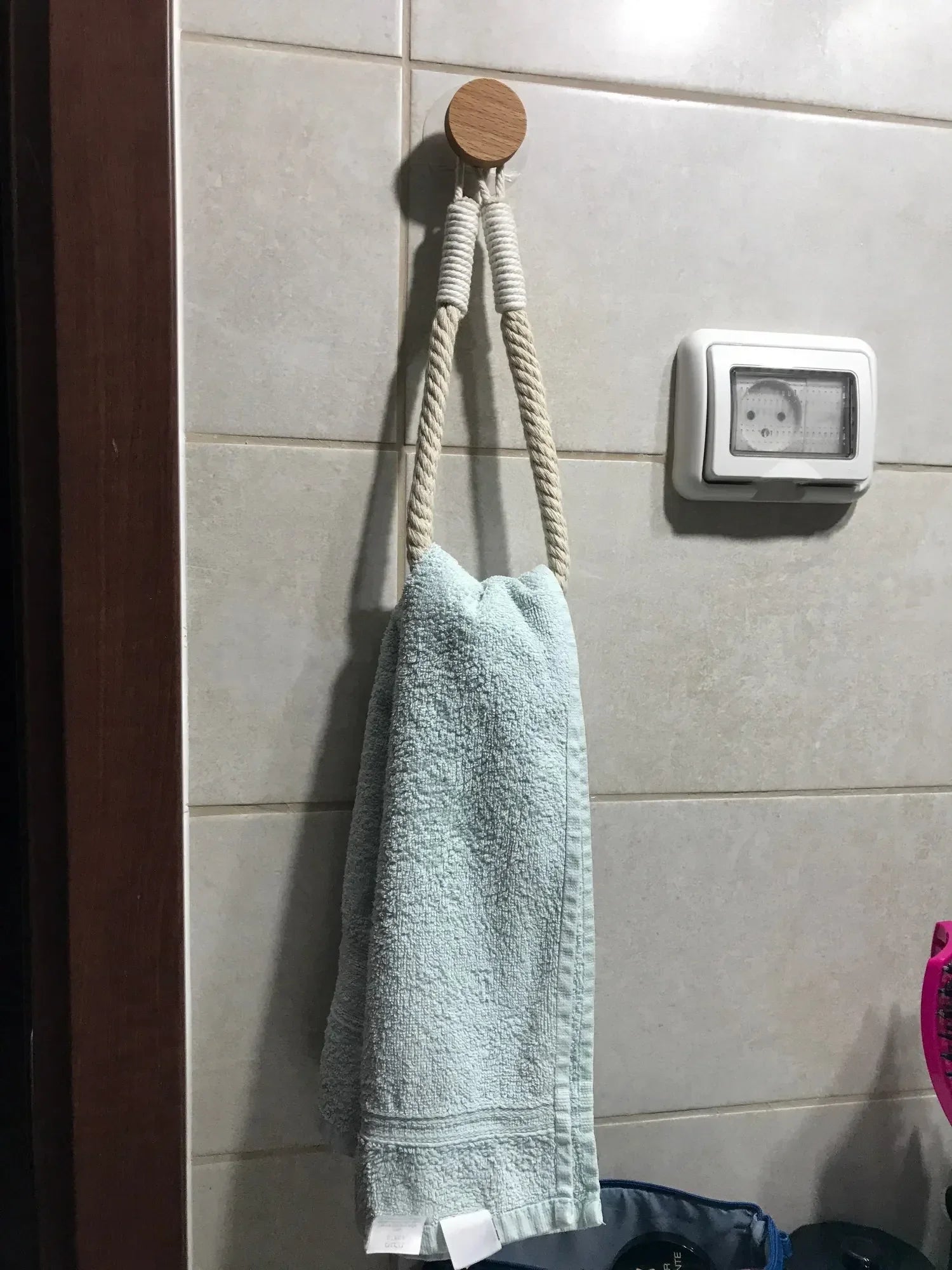 Nail-Free No-Drill Rope Paper Towel & Toilet Roll Holder - Wall-Mounted Towel Rack and Tissue Hook