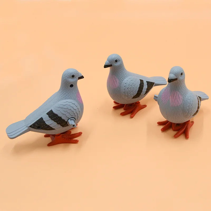 Wind-Up Jumping Pigeon Toy – Pull-Back Clockwork Animal for Kids, Gift for Ages 2-4