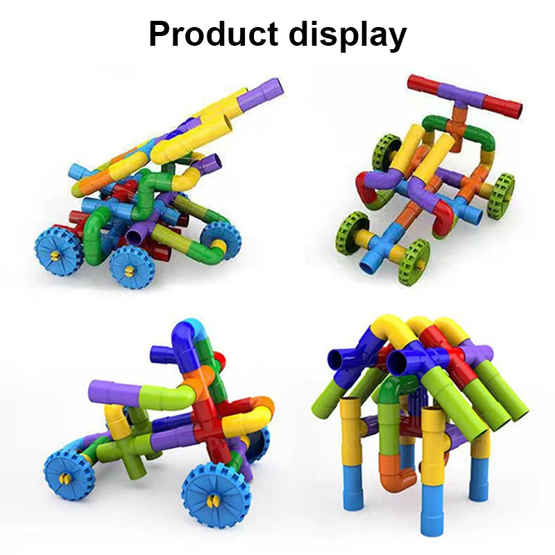 Marble Run Pipeline Building Block Toy for Kids Water Pipe Splicing Puzzle STEM Brain Development