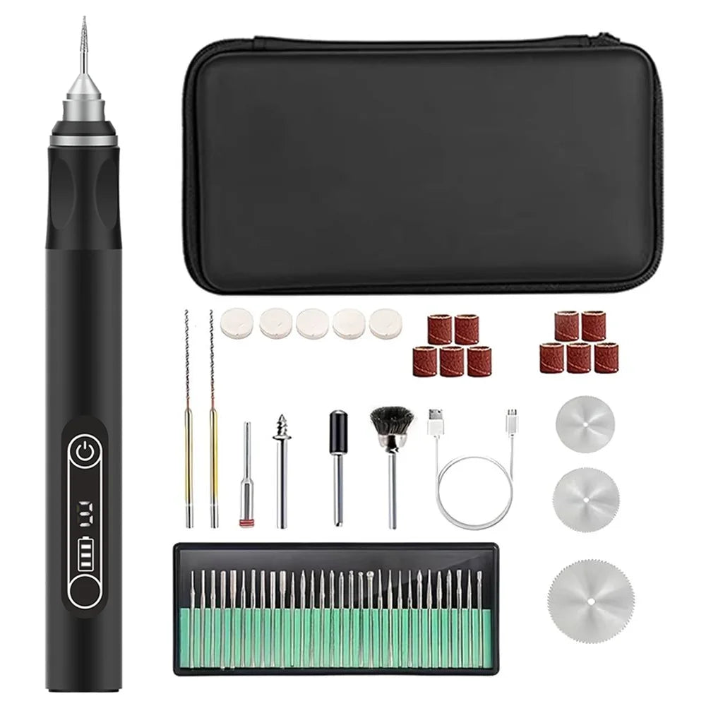 USB Cordless Rotary Tool Kit – Mini Wireless Drill for Jewelry, Wood, Metal & Glass Engraving