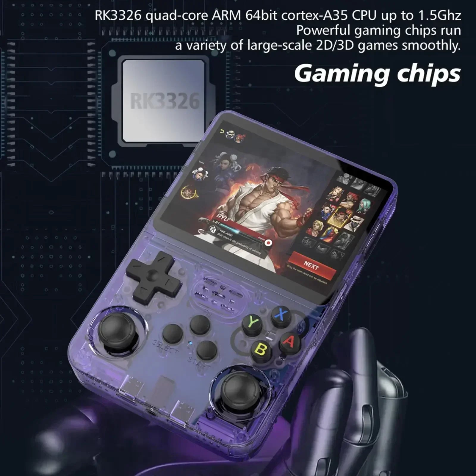 Retro Handheld Game Console 3.5-Inch (8.9 cm) IPS 640x480 — 3200mAh Portable Pocket Gamer with Dual Joysticks, Bluetooth & USB-C, 15,000+ Classic Games