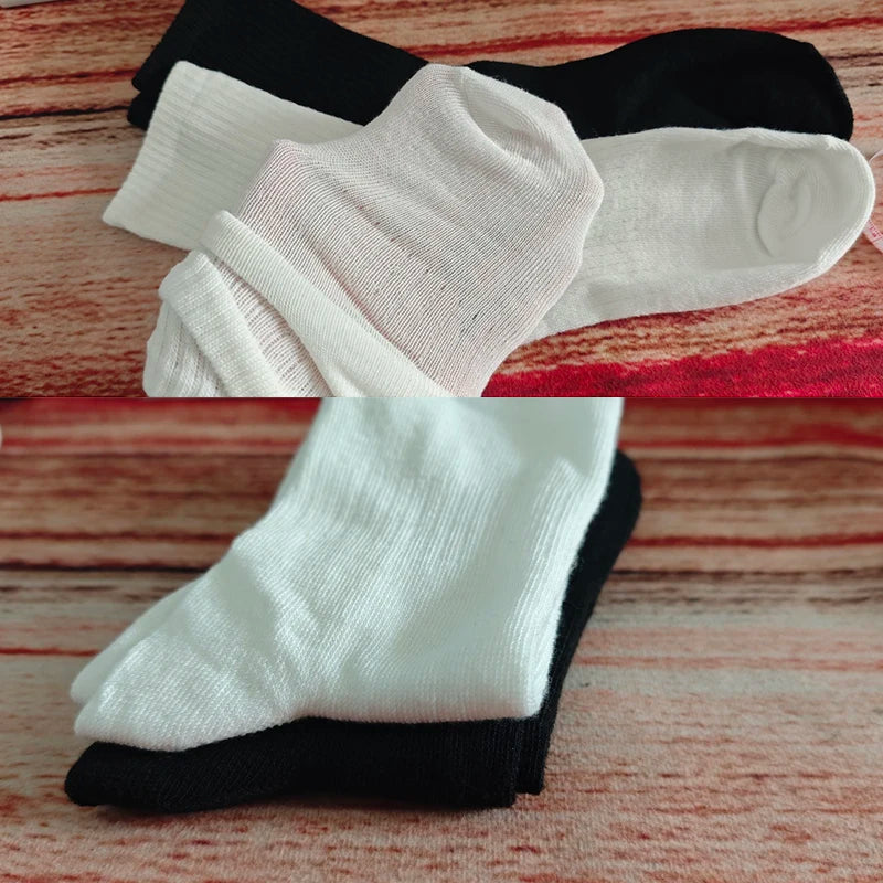 5/10/20 Pairs Neutral Solid Mid-Calf Crew Socks - Breathable Sweat-Wicking Antibacterial Polyester-Spandex, All-Season Sports Socks