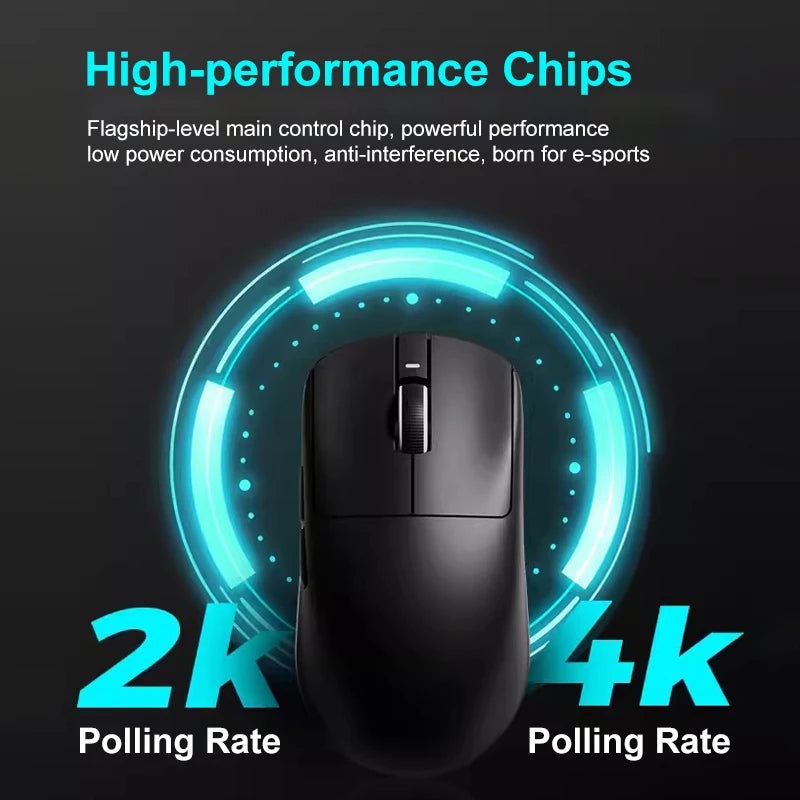 Rechargeable 2.4 GHz Wireless Gaming Mouse - Lightweight Ergonomic, Up to 26000 DPI for Esports