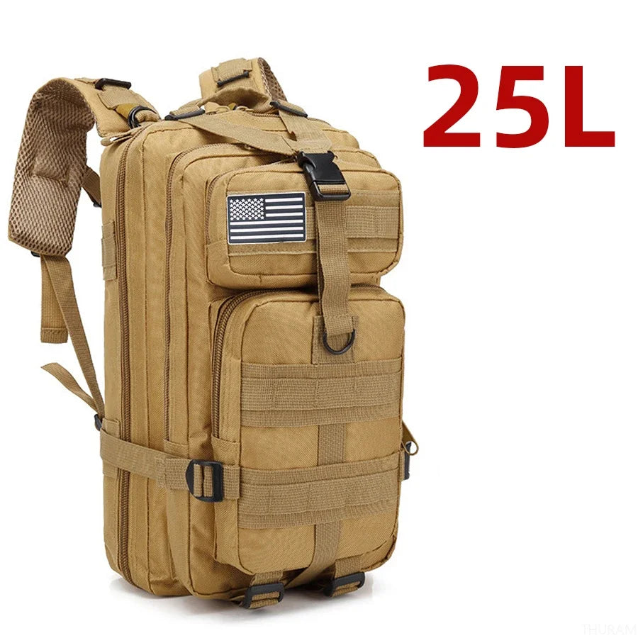 25L & 50L Waterproof Nylon Tactical Backpack - Hiking Camping Trekking Fishing Rucksack with MOLLE