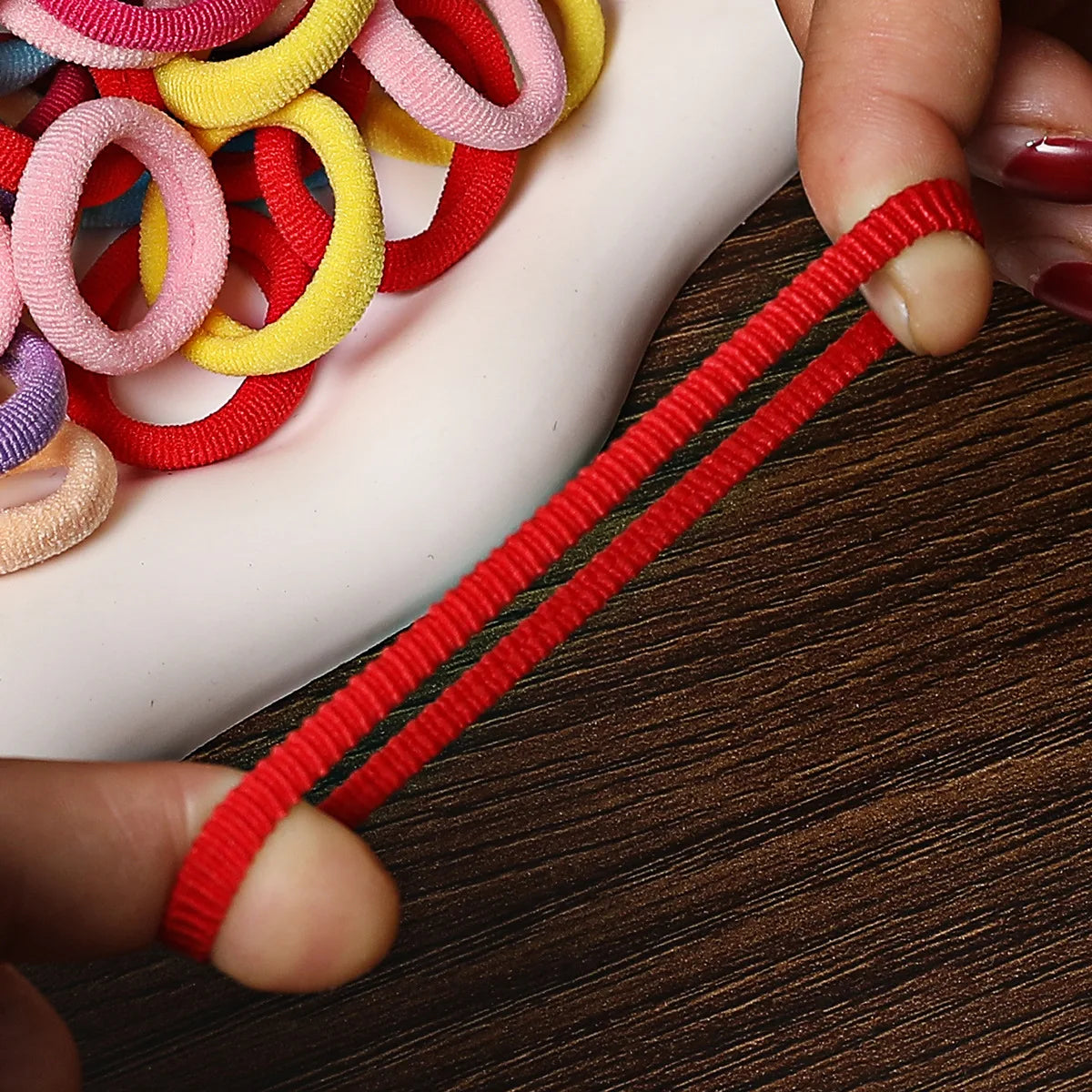 50/100-Pack Colorful Nylon Hair Bands for Kids - Elastic Scrunchie Hair Ties & Ponytail Holders for Girls