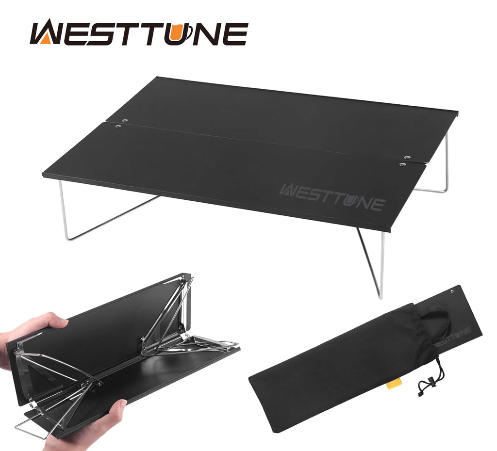 Compact Ultralight Folding Camping Table – Aluminum Alloy Mini Portable Collapsible Table for Hiking & Picnics
