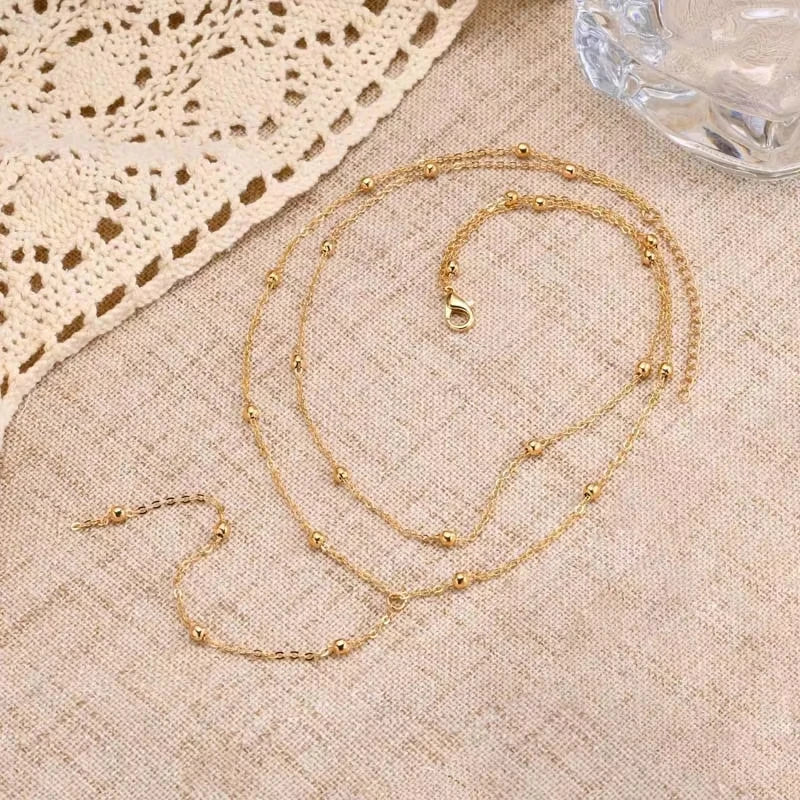 Gold-Plated Stainless Steel Lariat Necklace - Dainty Long Y-Shape Layered Pendant for Women & Girls