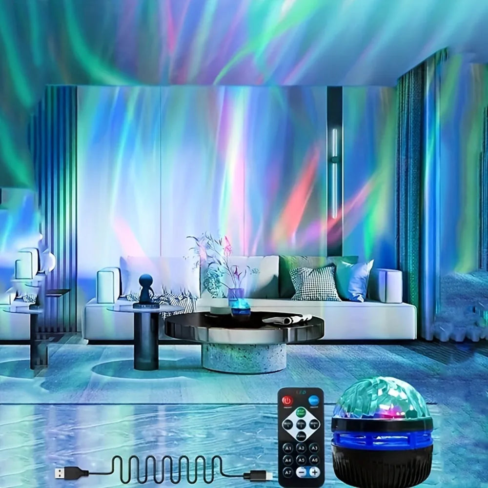 Galaxy Aurora Projector Night Light USB 5V LED Rotating with Remote, Home Theater, Bedroom and Kids Room Decor