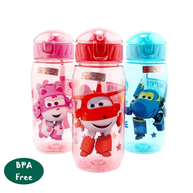 Kawaii Kids Water Bottle with Straw - BPA-Free Ceramic Cute Cartoon Drinkware