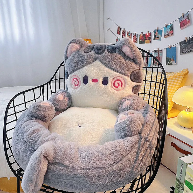 Toddler Convertible Sofa Bed Plush Kids Armchair with Removable Washable Cover for Nursery & Playroom, Gray/Black/White