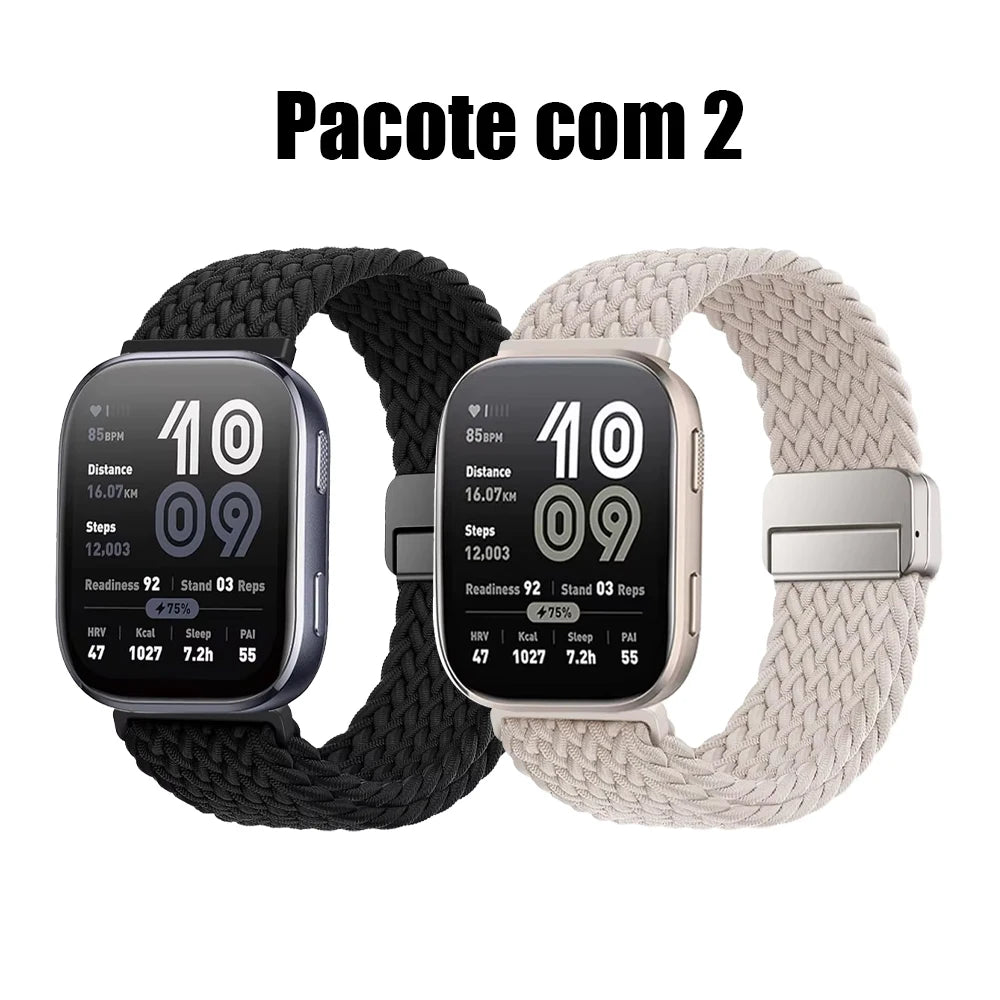Magnetic Braided Nylon Watch Band — Adjustable Magnetic Clasp Strap for Smartwatches (1-Pack)