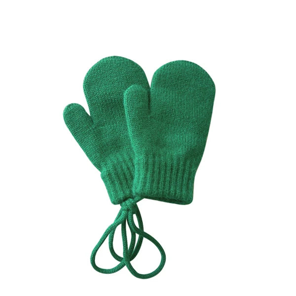 Kids Wool Winter Mittens Candy-Colored Knitted Gloves for 1-4 Years (14.5 x 9 cm / 5.7 x 3.5 in)