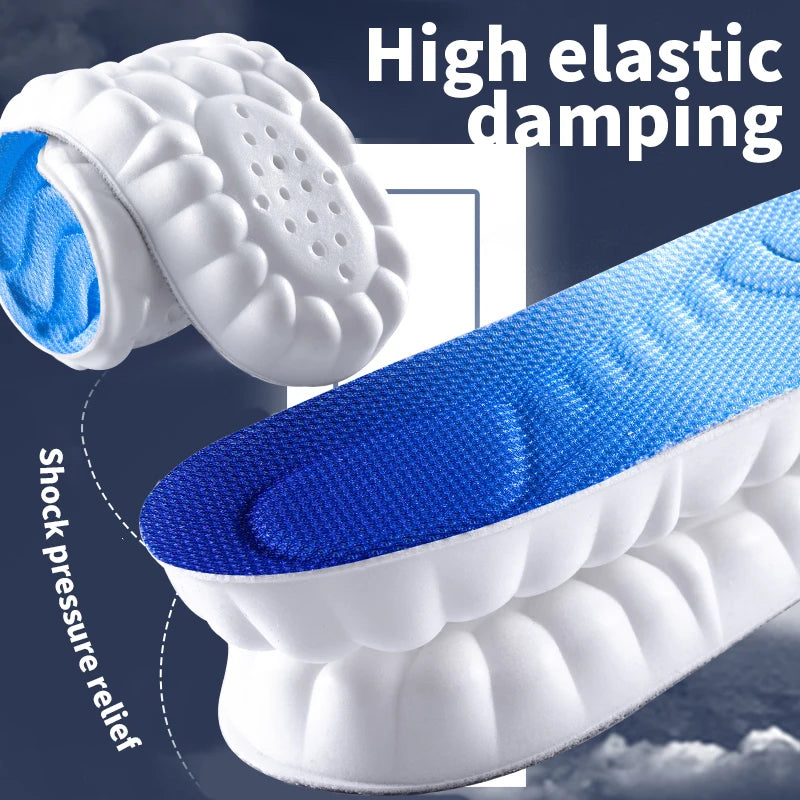 4D Cloud PU Memory Foam Insoles – Breathable Shock-Absorbing Trim-to-Fit Orthopedic Sports & Running Shoe Inserts