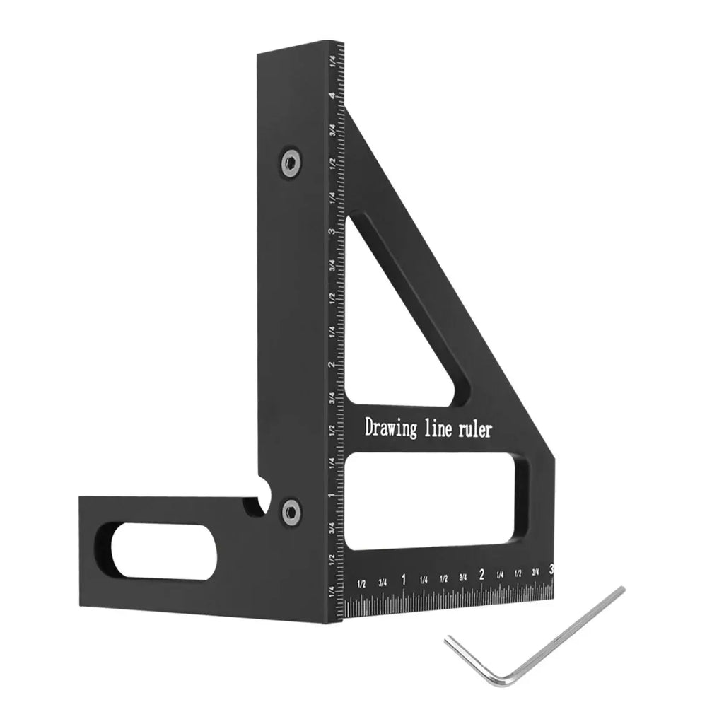 Carpenter Multi-Angle Square Protractor Ruler Aluminum/Plastic 45/90 Degree Woodworking Layout & Height Gauge