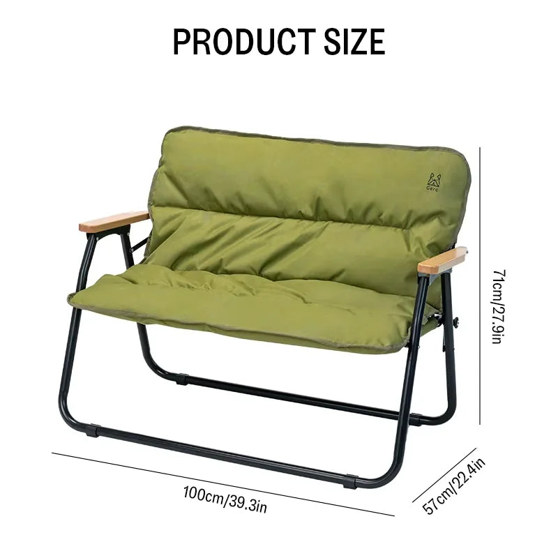 Double Aluminum Folding Outdoor Chair with Backrest – Portable Camping, Picnic & Fishing Stool
