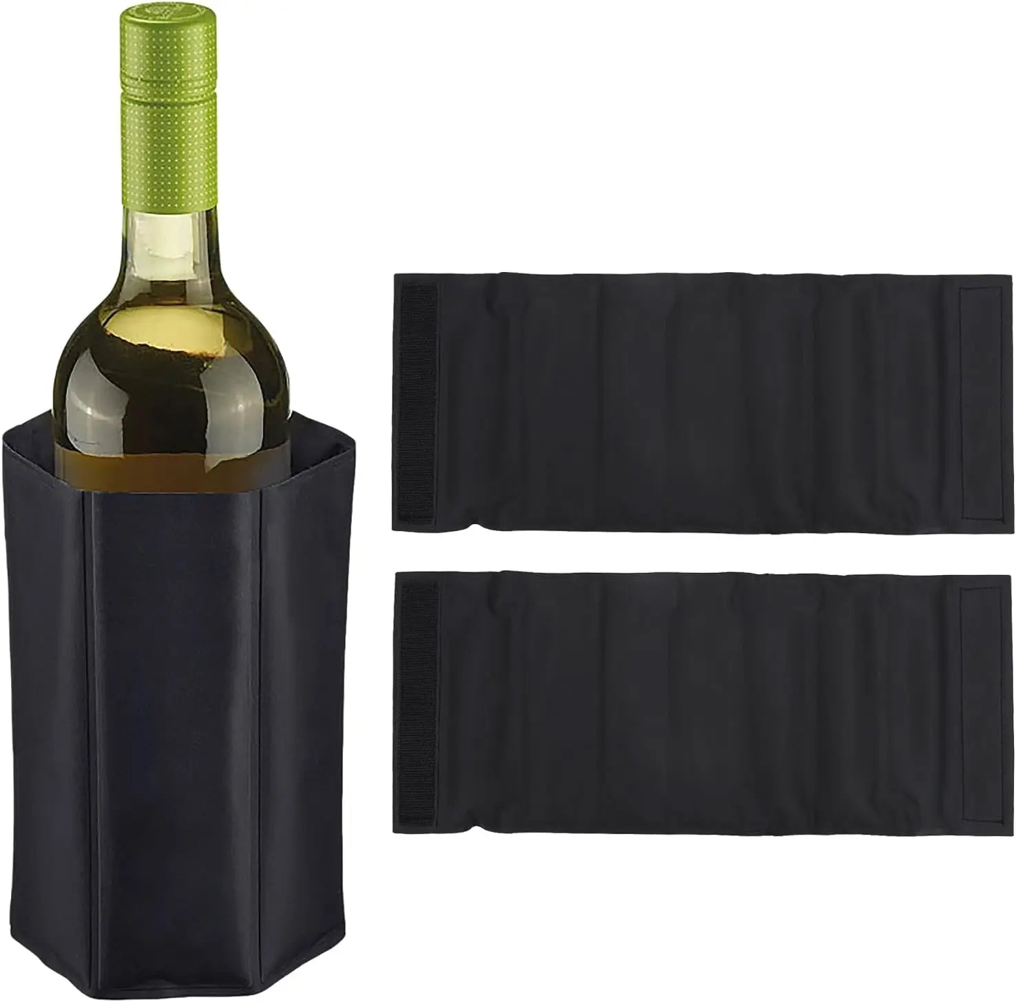Reusable Iceless Bottle Cooler Sleeve - Freezer-Activated Gel Chiller for Wine, Champagne & Beer (Foldable, Portable)