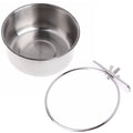 Parrot Feeding Cups Stainless Steel Bird Food & Water Bowl with Clamp Holder for Parakeets, Parrots & Small Animals