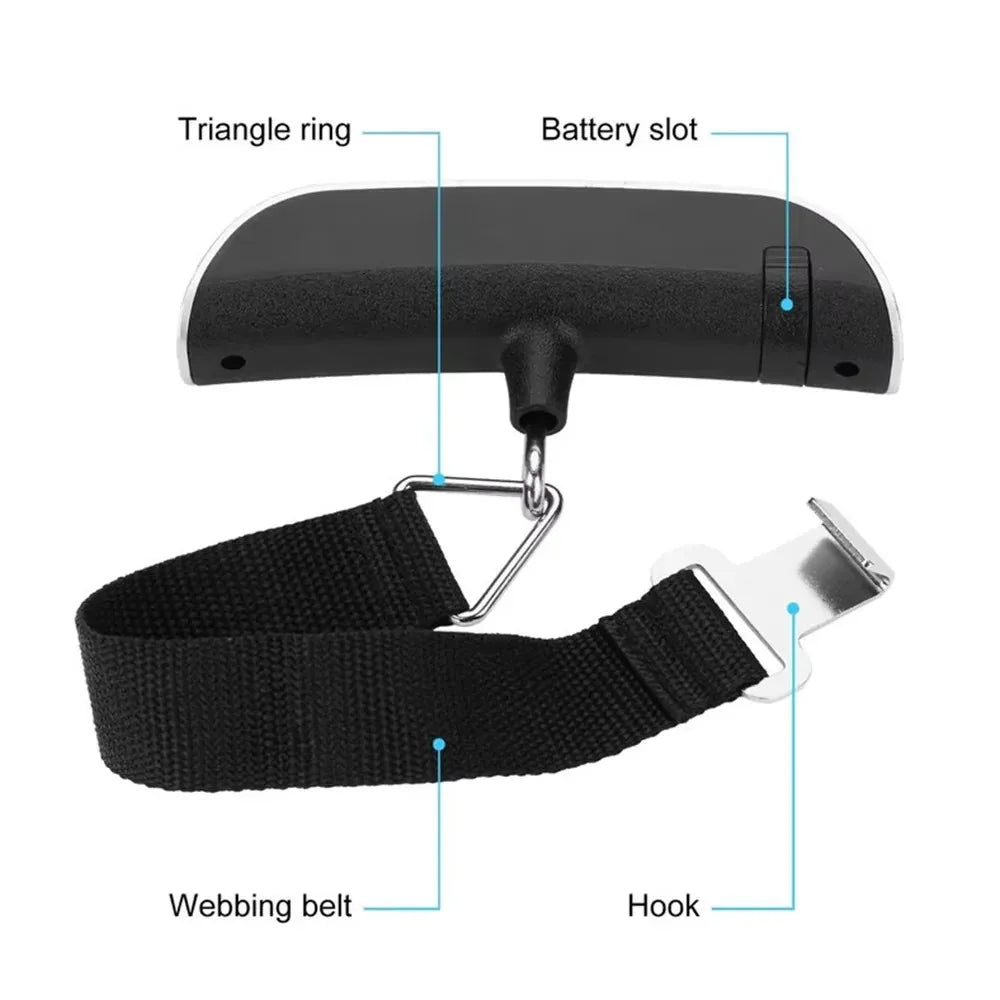 50kg / 110lb Portable Digital Hanging Luggage Scale - Handheld Travel Suitcase Weighing Scale