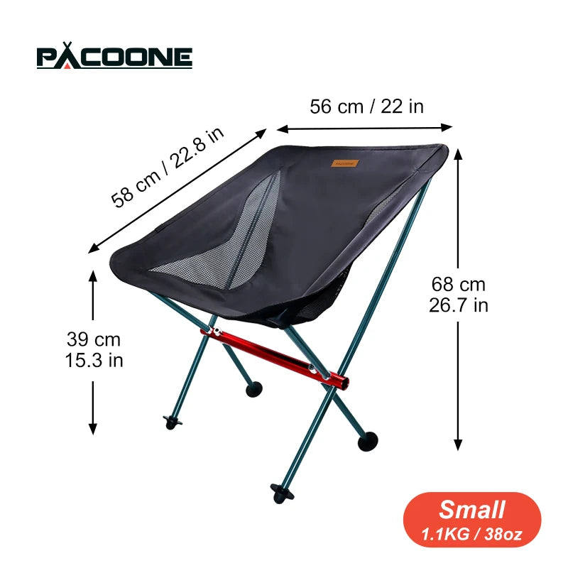 Portable Folding Camping Chair – Oxford Cloth Ultralight Seat for Fishing, Beach, Picnic & Hiking | Heavy-Duty Up to 440 lb