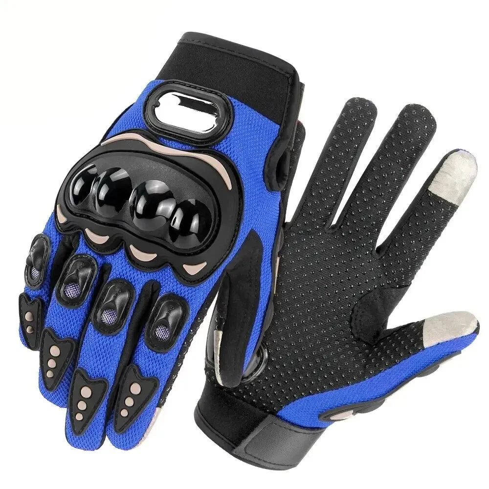 Reflective Full-Finger Motorcycle Gloves — Touchscreen, Anti-Slip, Knuckle Protection
