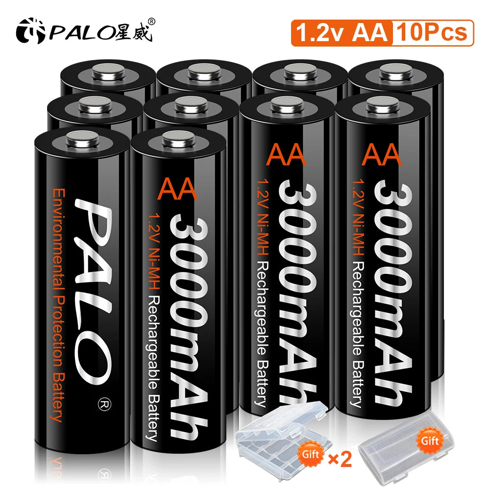 AA Ni-MH Rechargeable Battery 1.2V 3000mAh Low Self-Discharge Pre-Charged for Cameras and Electronics