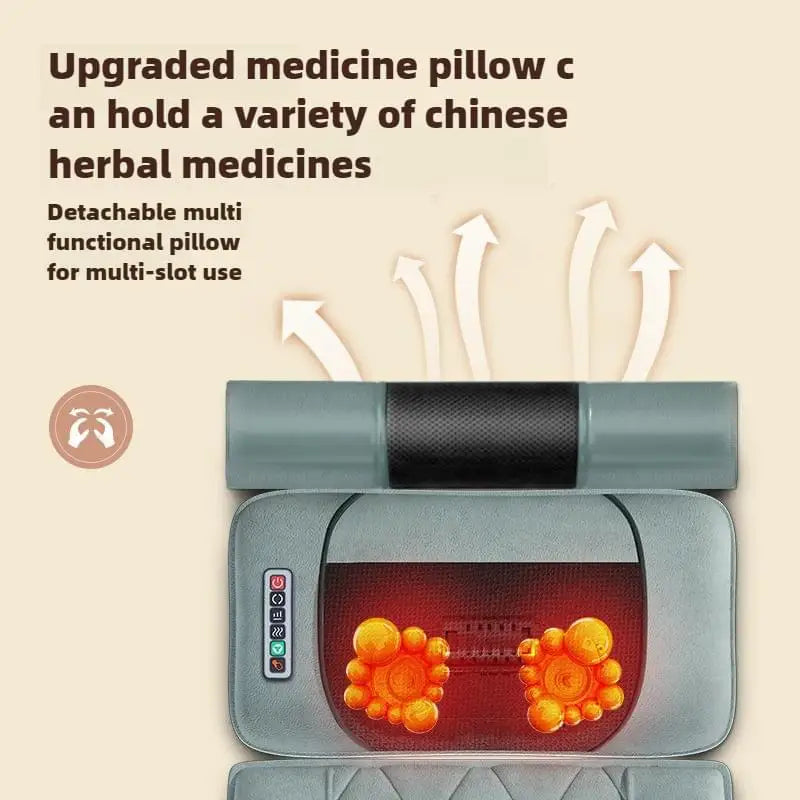 Full-Body Heated Massage Mattress with Hand Remote - Neck, Shoulder, Waist & Back Kneading, Airbag Vibration Therapy, Foldable Portable Massage Cushion