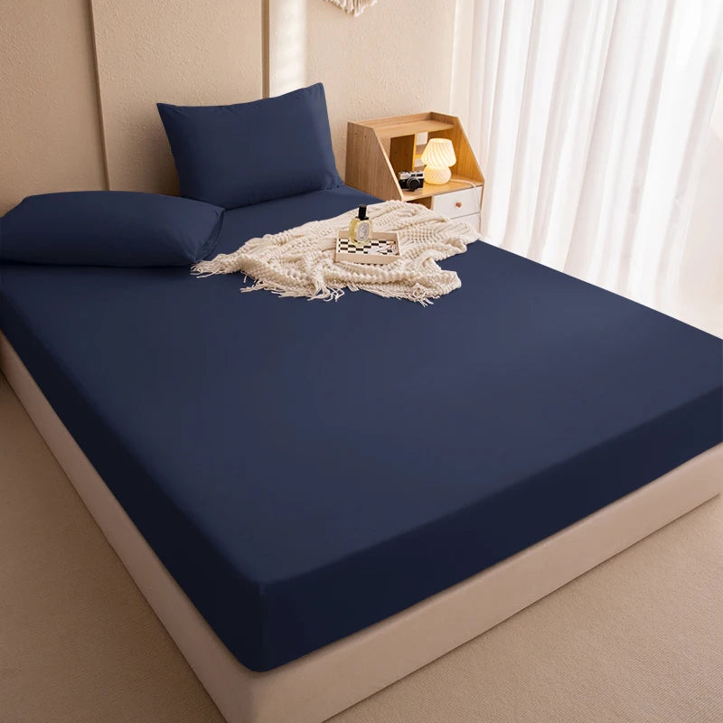 Waterproof Mattress Protector Fitted Sheet with Elastic Band – TPU-Backed, Breathable, Dust Mite & Anti-Bacterial – Fits Mattresses up to 46 cm (18 in) | Sizes 90x200 / 140x200 / 160x200 / 180x200 cm