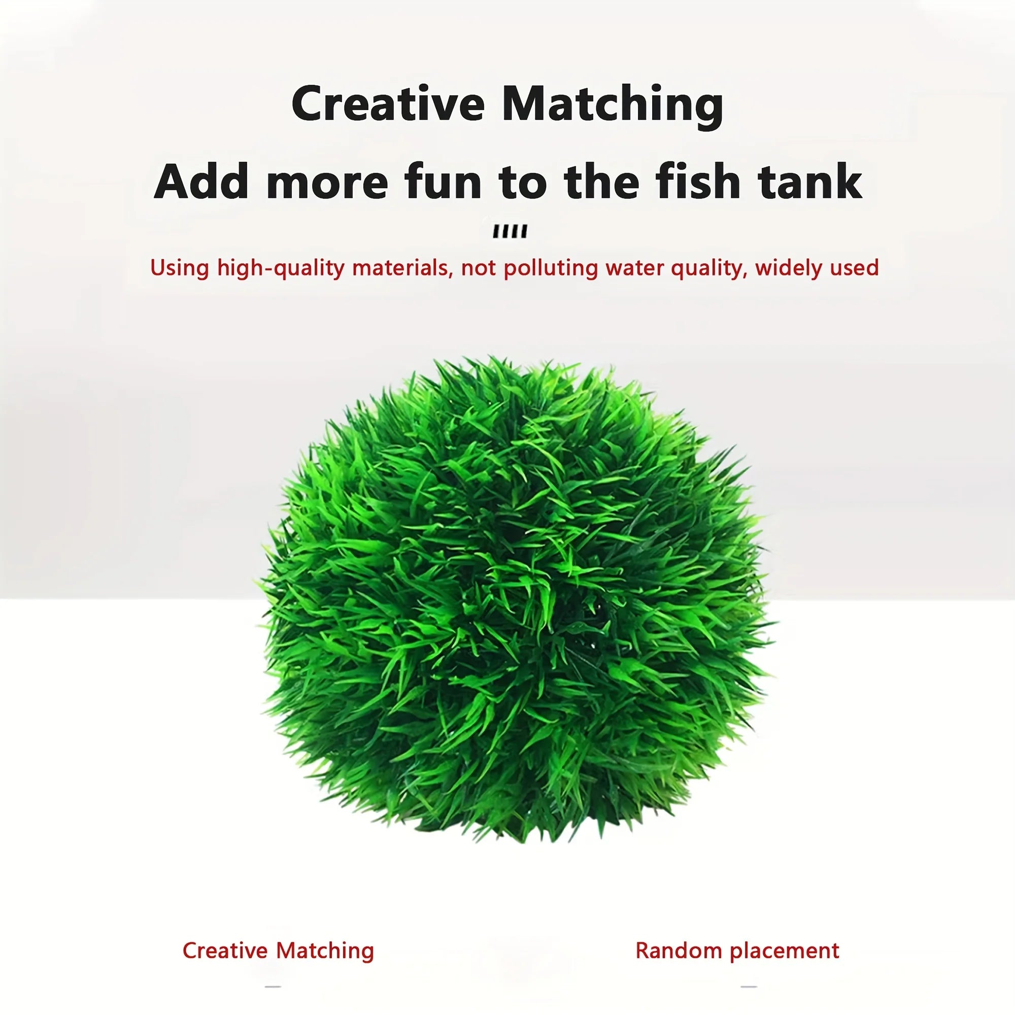 Faux Aquarium Grass Ball – Fade-Resistant Artificial Water Plant for Fish Tank Decor