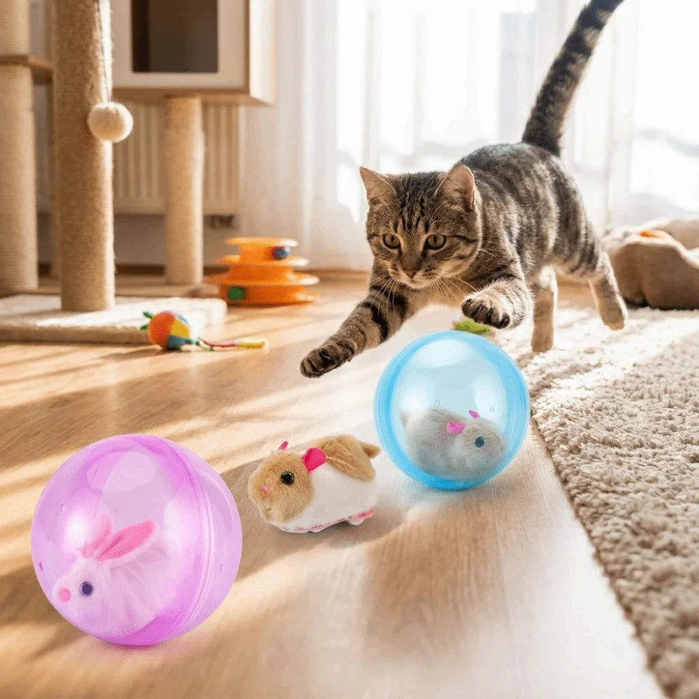 Interactive Cat Chasing Ball with Plush Toy view 3