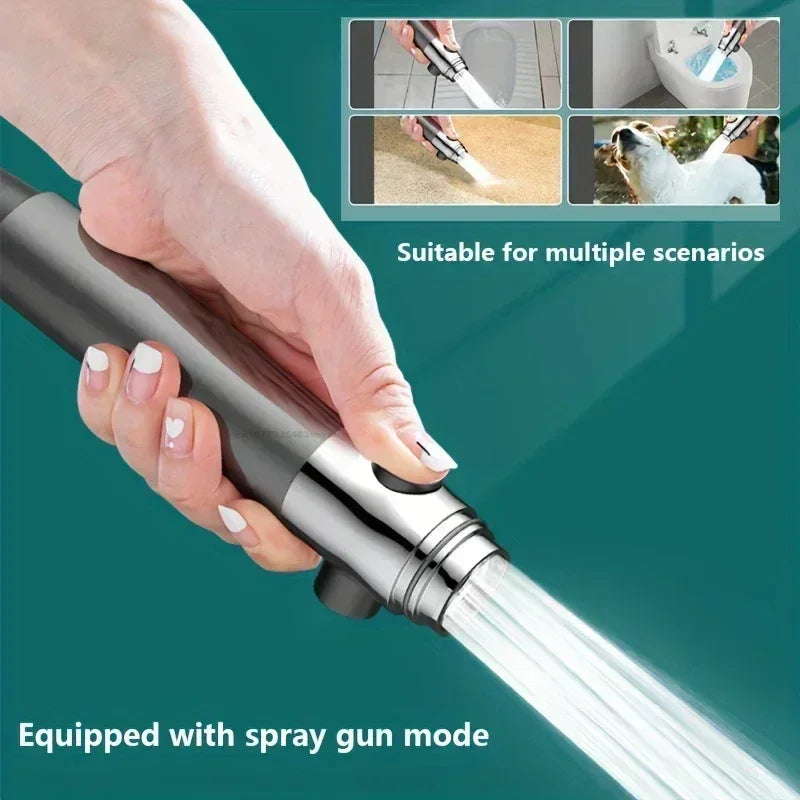 High Pressure Filtered Handheld Shower Head with One-Touch Stop and Massage - Water-Saving Shower Accessory