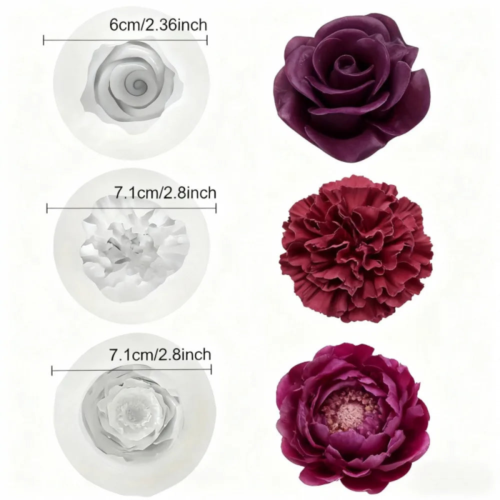 1 Reusable Rose S1-Pack Rose Silicone Mold for Soap, Candle, Clay & Plaster Crafts, Layered Petal Realistic Center, Flexible Reusable DIY Mold