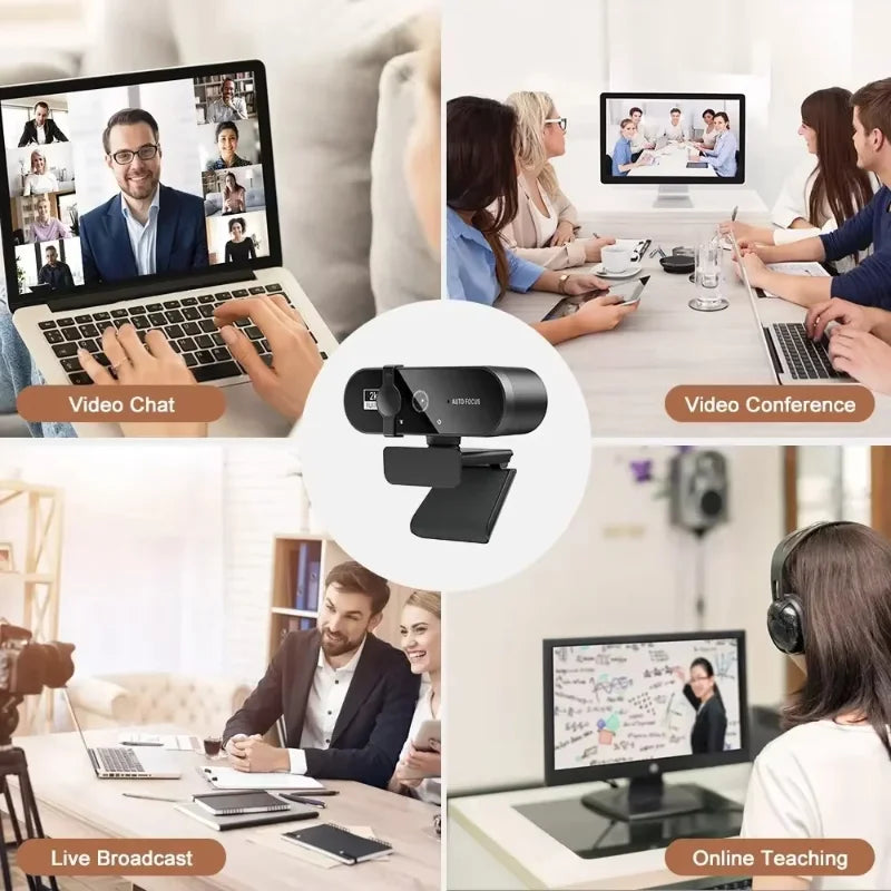 4K USB Webcam with Autofocus & Built-in Microphone — 3840x2160 (4K) & 1080P Streaming Camera for PC/Laptop
