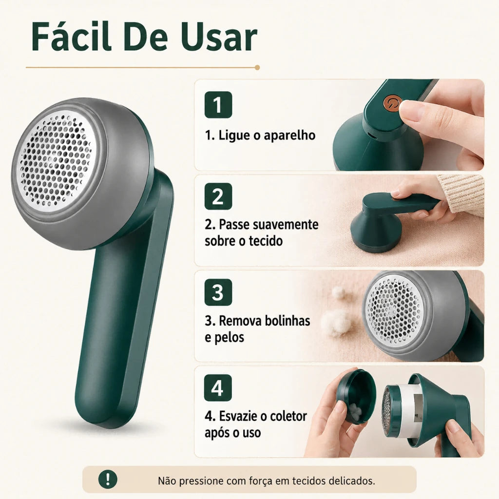 USB Rechargeable Fabric Shaver Lint Remover for Clothes & Sofa - Portable 1200mAh Defuzzer with Safety Mesh & Large Dust Box