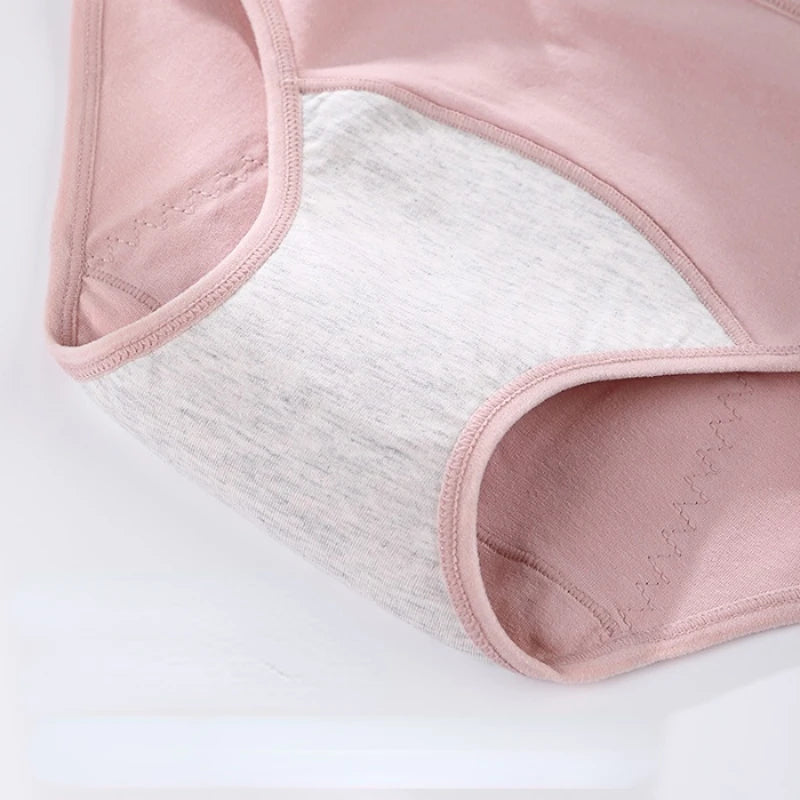 3-Pack Women's Menstrual & Postpartum Cotton Briefs – Leakproof, High Absorbency for Heavy Flow