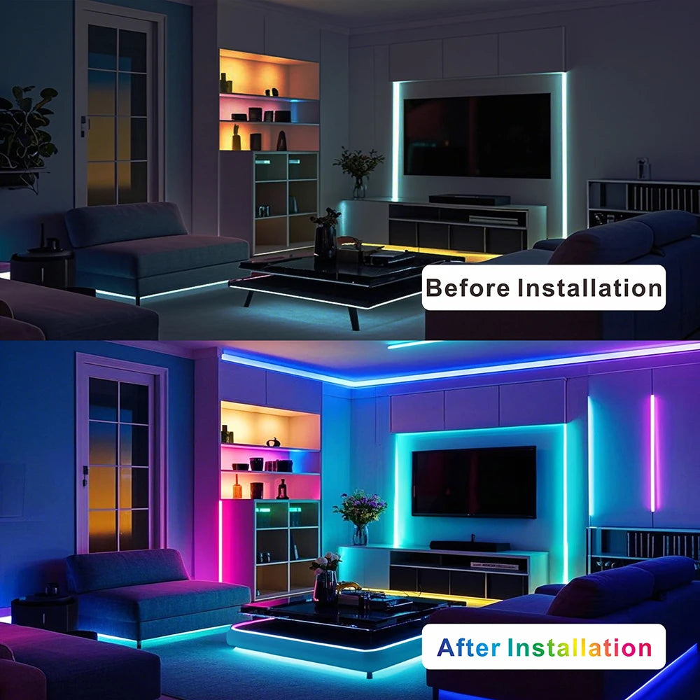 5V Addressable RGB LED Strip — Smart Digital Pixel Tape, 30/60/74/96/144 LEDs/m, 1m–5m (3.3–16.4 ft), Black/White PCB, IP30/IP65/IP67