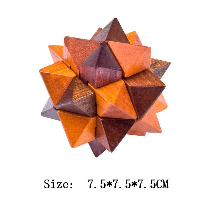 Wooden Lu Ban Brain Teaser 3D Puzzle – Educational Logic Game for Kids & Adults