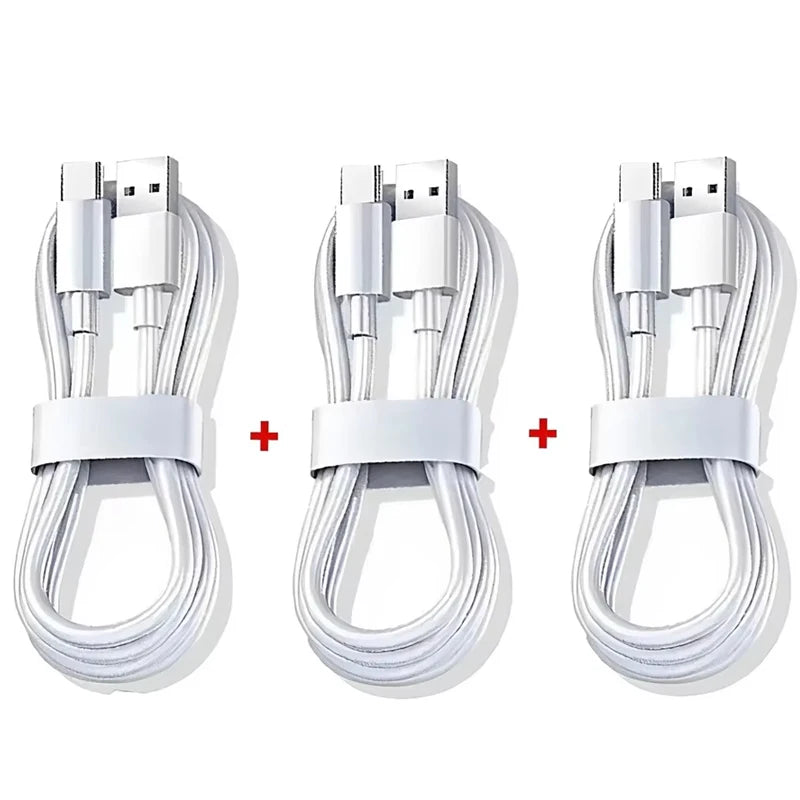 120W 10A USB-A to USB-C Fast Charging Cable — 1/2/3-Pack High-Speed Data Cord for USB-C Smartphones and Devices