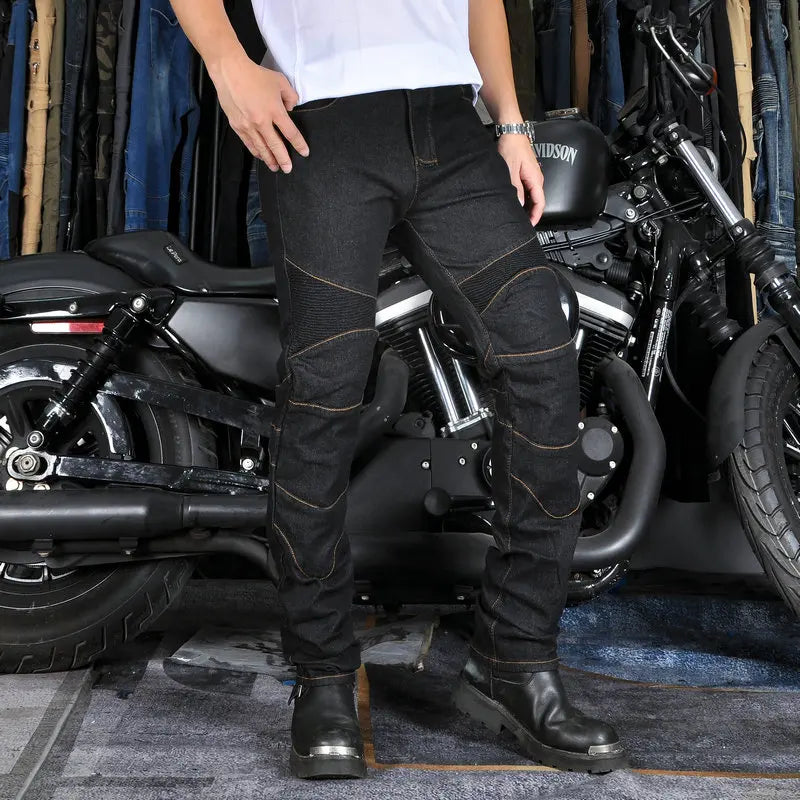 Men's Motorcycle Riding Jeans — Protective Moto Touring & Motocross Trousers