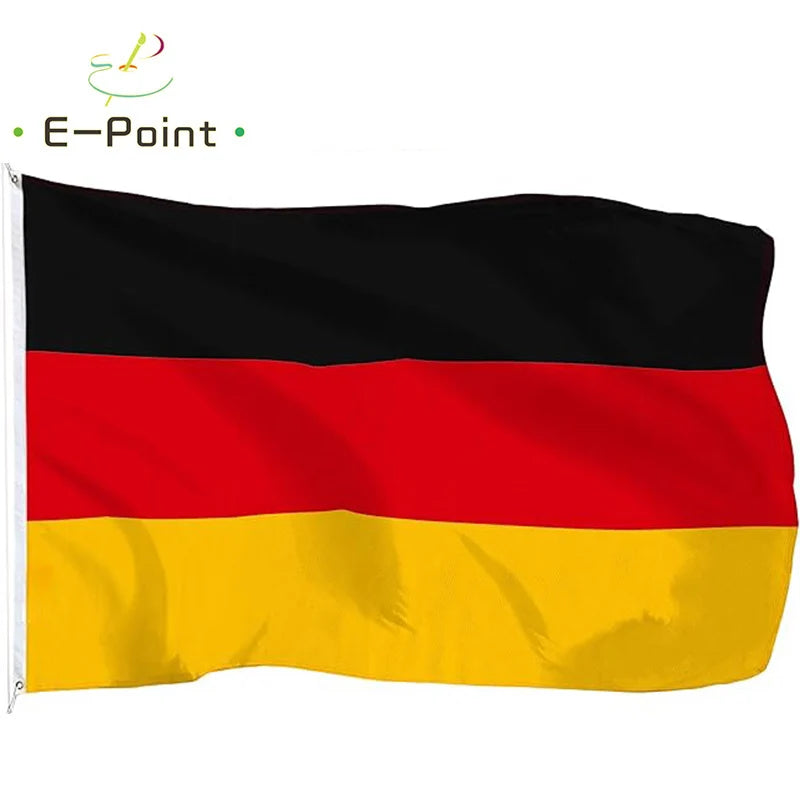 Germany Flag Printed Polyester Hanging Banner - 2ft x 3ft (60 x 90 cm) & 3ft x 5ft (90 x 150 cm) - Home, Office and Sports Decoration