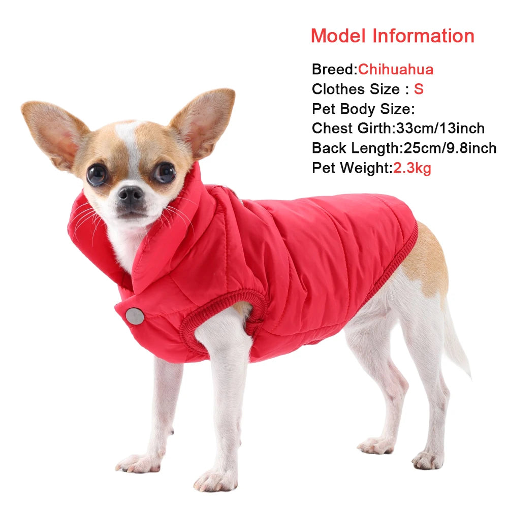Waterproof Fleece Dog & Cat Winter Coat XS-XL – Thick Windproof Puppy Jacket Vest for Small Breeds (Chihuahua Yorkie Dachshund Beagle)