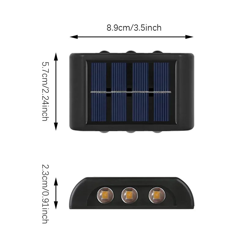 Solar LED Wall Light - Waterproof Dusk-to-Dawn Outdoor Fence & Garden Lamp for Porch, Yard, Walkway, Camping