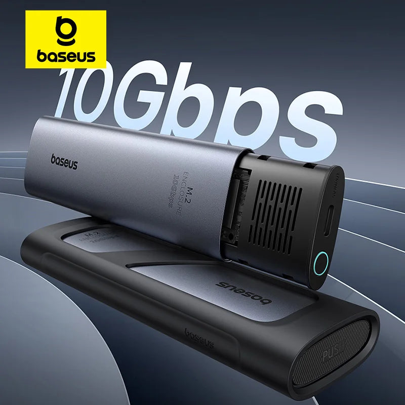 M.2 NVMe SSD Enclosure USB-C 3.2 Gen2 10Gbps – Up to 8TB Aluminum External Case (2280/2260/2242/2230) with ON/OFF Button & Cooling