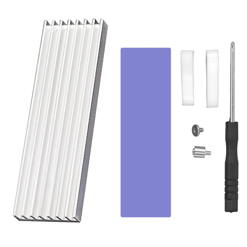 M.2 2280 NVMe SSD Heatsink Aluminum Radiator with Silicone Thermal Pad for PS5 & PC